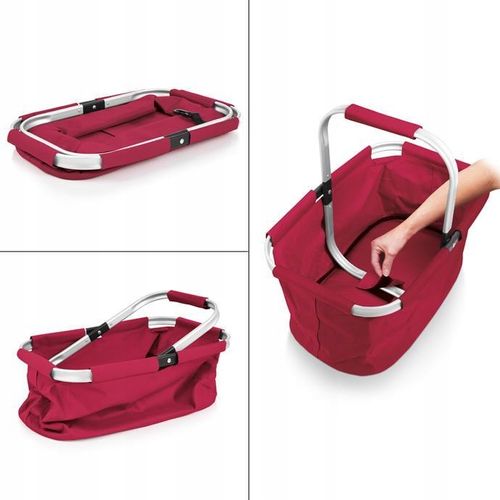 KOSZ KOSZYK SKŁADANY NA ZAKUPY PIKNIK CZERWONY na Arena.pl