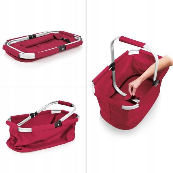 KOSZ KOSZYK SKŁADANY NA ZAKUPY PIKNIK CZERWONY zdjęcie 3