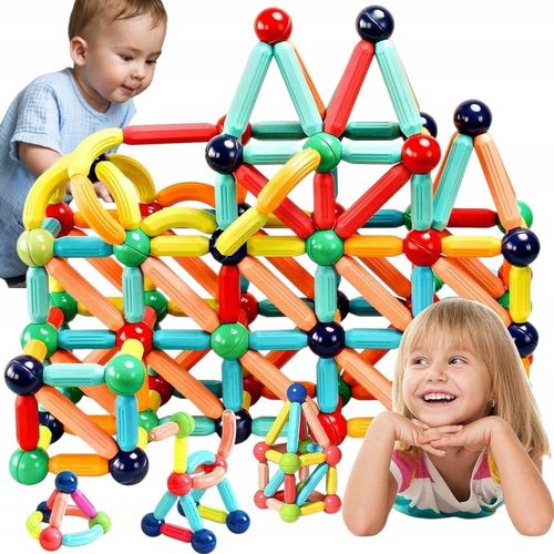 KLOCKI MAGNETYCZNE KONSTRUKCYJNE 42 ELEMENTY MEGA DUŻY ZESTAW EDUKACYJNE na Arena.pl