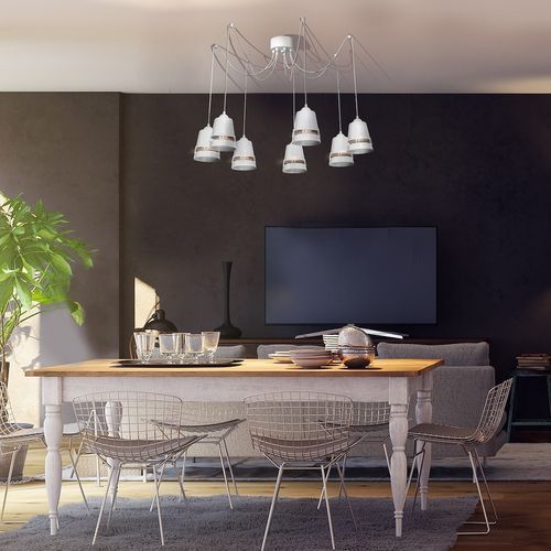 Lampa Wisząca Apollo Biały 7xE27 na Arena.pl