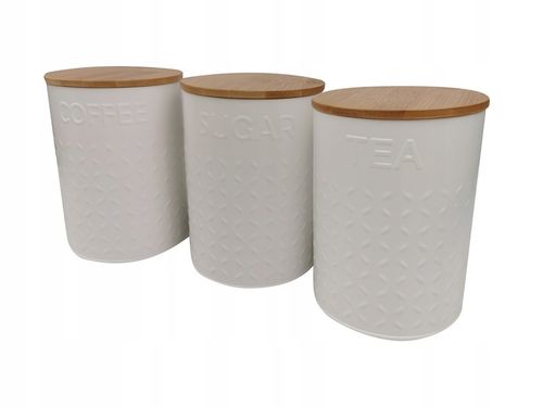 ZESTAW 5W1 CHLEBAK + POJEMNIKI NA KAWĘ CUKIER HERBATĘ DESKA KROJENIA CHZ03 na Arena.pl