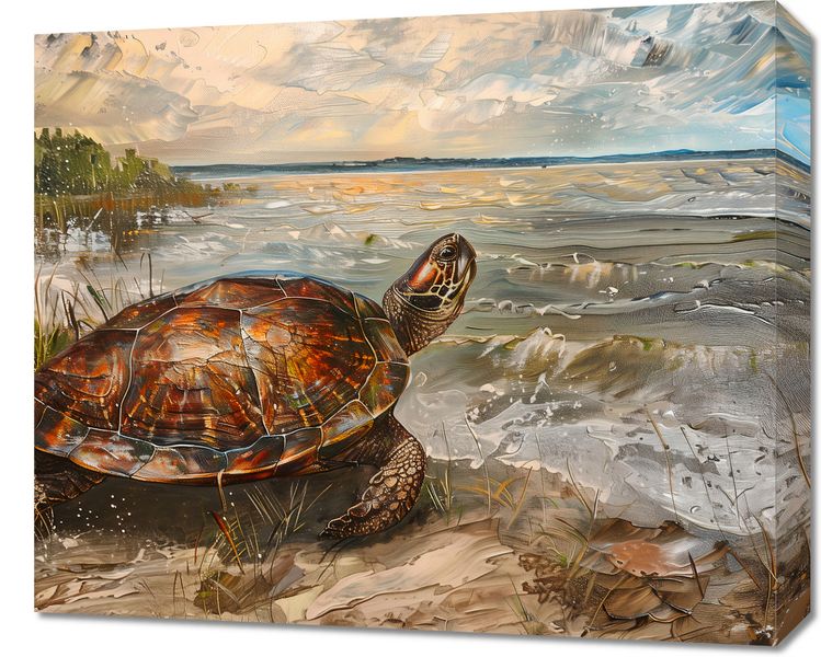 Obraz 60x50cm Nadmorski Żółw zdjęcie 1
