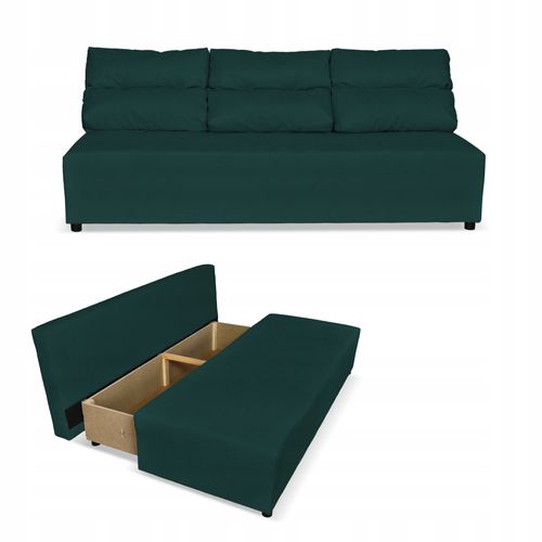 Kanapa sofa KIMO funkcja spania pojemnik Family Meble Hunter zielony welur na Arena.pl