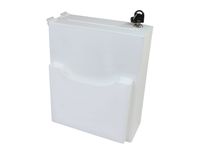 Skrzynka biała plexi na dokumenty ankiety urna 25x10x30cm z kieszonką