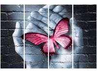 120CM 80 OBRAZ 4 ELEM MOTYLOWE GRAFFITI ŚCIENNY