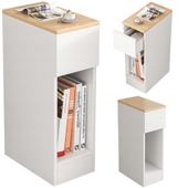 Wąska szafka nocna biała praktyczna 60 cm