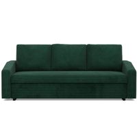 Kanapa rozkładana, BLOM, sztruks, 220x92x92, butelkowa zieleń | TYLETEGOTU