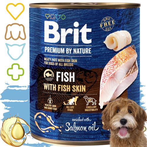 mokra karma dla psa z rybami brit premium by nature 800g fish & fish skin na Arena.pl
