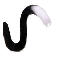 Ogon kota lux kotka czarno biały kota futrzany z drutem na pasku 80cm dł. cosplay anime strój karnawałowy