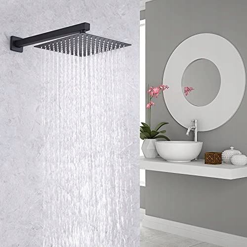 DESZCZOWNICA PRYSZNICOWA CZARNA NATRYSKOWA PRYSZNICA KWADRATOWA 25 CM na Arena.pl