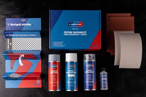 lakier samochodowy w sprayu zestaw naprawczy mercedes 744 brilliantsilber na Arena.pl