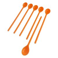 łyżeczka do latte plastikowa długa 6szt pomarańcz