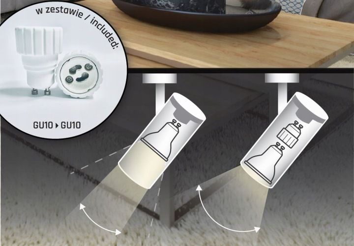 REFLEKTOR GU10 NA SZYNĘ 3FAZY BLACK-2 KĄTY ŚWIATŁA zdjęcie 2