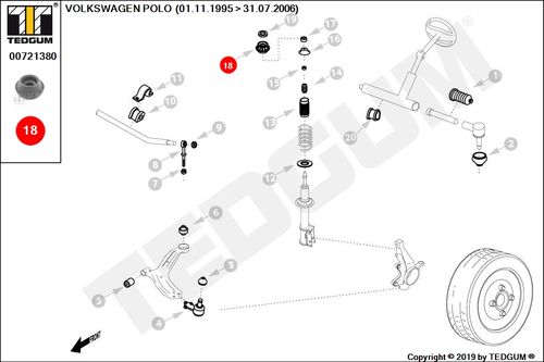 VW POLO ELEMENT MOCOWANIA AMORTYZATORA 95-01 na Arena.pl