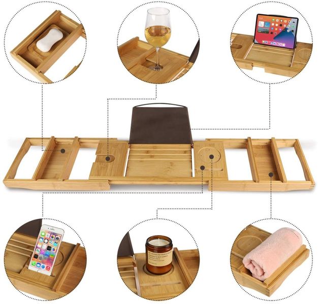 Półka na wannę HALIA bambusowa zdjęcie 3