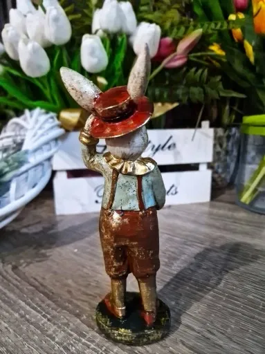 FIGURKA WIELKANOCNY ZAJĄC KRÓLIK Z PARASOLKĄ model III zdjęcie 4