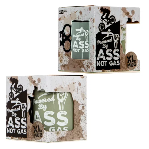 Kubek Rowerowy "Powered By Ass Not Gas" - Prezent dla Rowerzysty 530 ml na Arena.pl