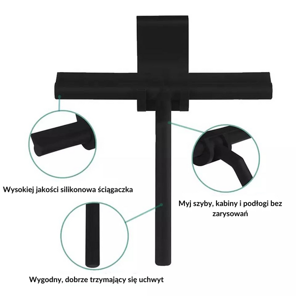 DELVANT SQUE ŚCIĄGACZKA DO WODY Z UCHWYTEM SZARA zdjęcie 2