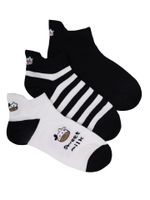 Skarpety stopki biało-czarne z krówką na zapiętce 3PAK 36-41 YOCLUB