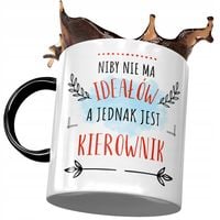 Kubek Czarny Dla Kierownika Niby Nie Ma Ideałów Z Nadrukiem Ze Zdjęciem