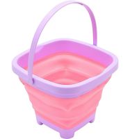 WIADERKO DO PIASKU SKŁADANE KWADRATOWE RÓŻOWE