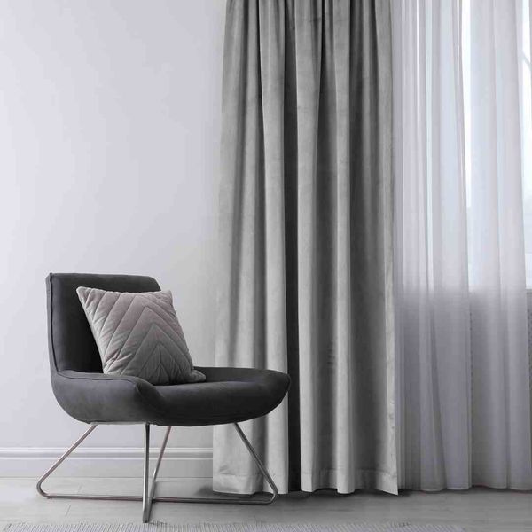 CURT/AH/VELVET/EYELETS/SILVER/140X270/1PC zdjęcie 6