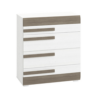 Komoda z Szufladami 4SZ 86 cm Sosna Śnieżna + Bodega Szara BLINKA ML