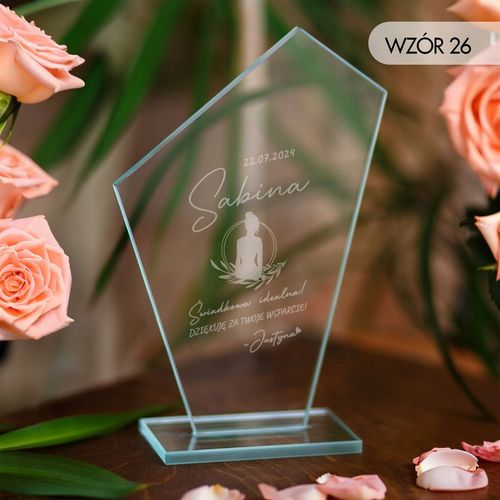 PODZIĘKOWANIA DLA ŚWIADKOWEJ STATUETKA SZKLANA PREZENT DLA ŚWIADKOWEJ ŚLUB na Arena.pl