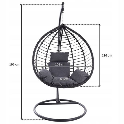 Bujany Kokon Ogrodowy Huśtawka Kosz Fotel Wiszący na Taras Technorattan na Arena.pl