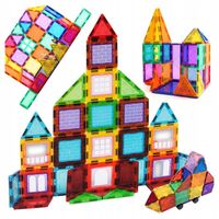 EDUKACYJNE KLOCKI MAGNETYCZNE ZESTAW 45 EL. PANELE KONSTRUKCYJNE DLA DZIECI