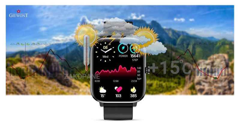 smartwatch giewont czarny gw230-2 zdjęcie 12