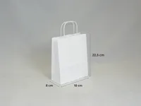 Torba papierowa biała, mała 18 x 8 x 22,5 cm