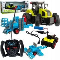 DUŻY TRAKTOR STEROWANY Z MASZYNĄ RC CIĄGNIK 39cm USB