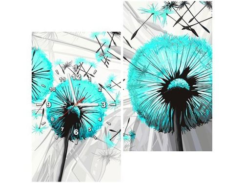 60 60CM ZEGAR DMUCHAWCE TURKUSIE OBRAZ ŚCIENNY PŁÓTNO RAMA na Arena.pl