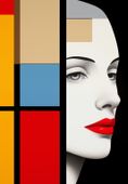 Plakat 68x98cm Geometryczne Spojrzenie w Dal
