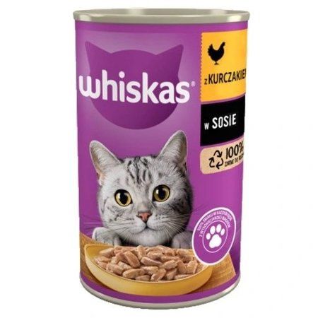 WHISKAS Karma Mokra 1+ Z Kurczakiem W Sosie 400g na Arena.pl