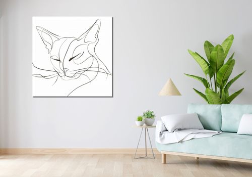 Obraz 100x100cm Linijny Kot na Arena.pl