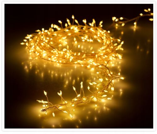 Lampki choinkowe ryż cluster 960 led biały ciepły srebrny drucik 9,6 318715 na Arena.pl