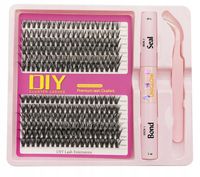 2x Rzęsy Bondingowe 240 szt Bonding Lash Zestaw DIY Sztuczne Akcesoria klej