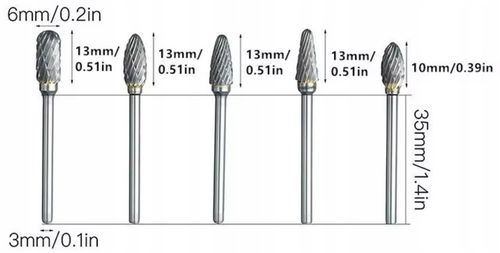 FREZY TRZPIENIOWE DO METALU 10SZT Z WĘGLIK WOLFRAMU Z WĘGLIKA na Arena.pl