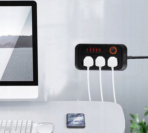 Przedłużacz Listwa Zasilająca Siec 2 M 3 Gniazda 230V + 5X USB na Arena.pl