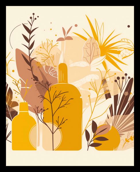 Plakat 40x50cm Złote Rośliny zdjęcie 2