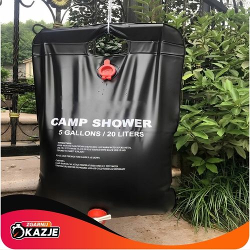 PRYSZNIC SOLARNY 20L KEMPINGOWY TURYSTYCZNY POLOWY BIWAKOWY NAGRZEWA WODĘ na Arena.pl