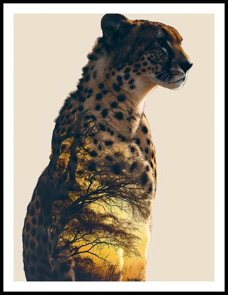 Plakat 60x80cm Gepard Duch Sawanny zdjęcie 3