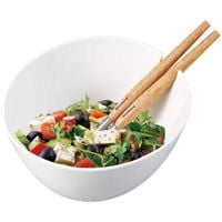 porcelanowa misa do sałat z przyborami klausberg kb-7787 biała