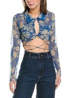 NA-KD top damski niebieski klasyczny rozmiar 38-40