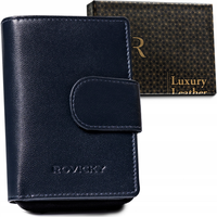 skórzany portfel damski z systemem rfid protect - rovicky