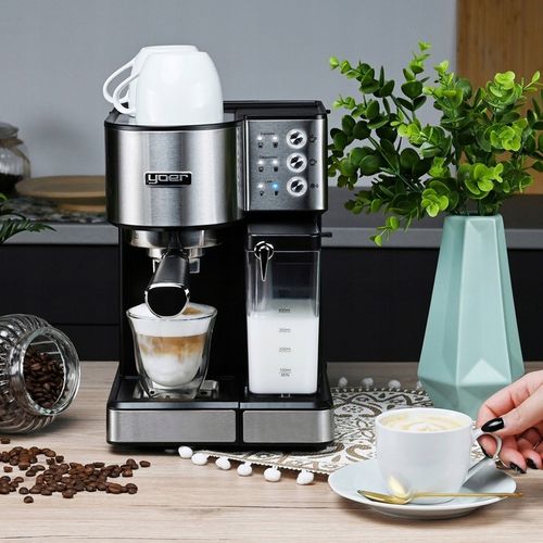 Ekspres do kawy Ciśnieniowy Automatyczny Yoer 20bar 1350W +Spieniacz Mleka na Arena.pl