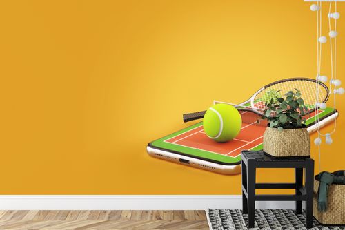 Fototapeta Tenis Na Smartfonie Flizelina 208x146 na Arena.pl