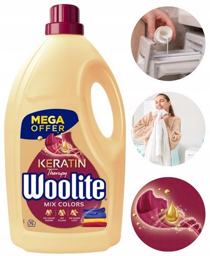 WOOLITE Płyn Do Prania Kolorów Ochrona Intensywność Keratin Therapy 4,5 l na Arena.pl
